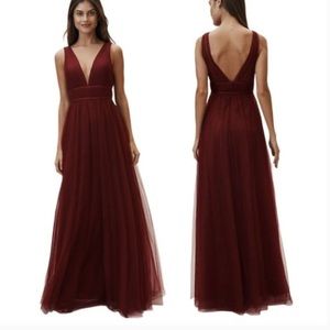Jenny Yoo Sarita bridesmaid dress Cabernet wine size 10